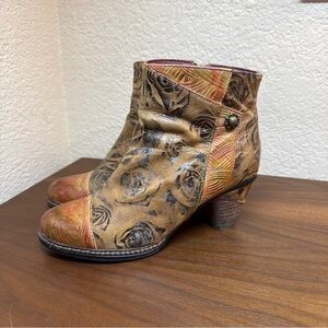 Spring Step L'Artiste Women Waterlily Booties Brown Shoes Sz 37 (6.5-7) Boho